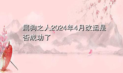 属狗之人2024年4月改运是否成功了