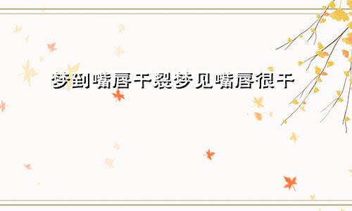 梦到嘴唇干裂梦见嘴唇很干