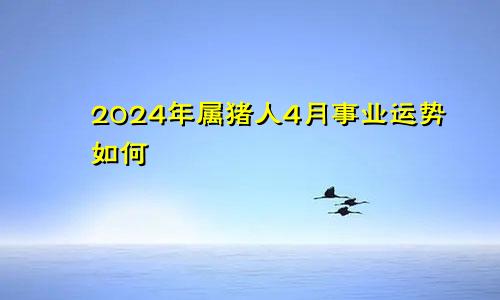 2024年属猪人4月事业运势如何