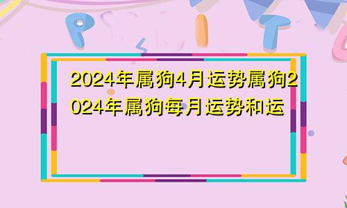 2024年属狗4月运势属狗2024年属狗每月运势和运