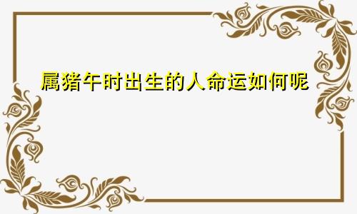 属猪午时出生的人命运如何呢