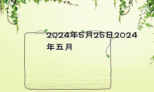 2024年5月25日2024年五月