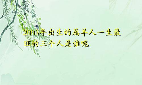 2003年出生的属羊人一生最旺的三个人是谁呢