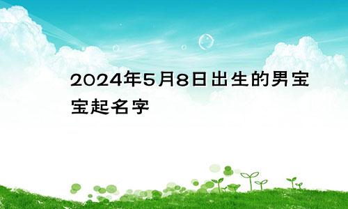 2024年5月8日出生的男宝宝起名字