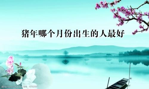 猪年哪个月份出生的人最好