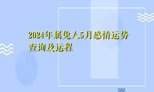 2024年属兔人5月感情运势查询及运程