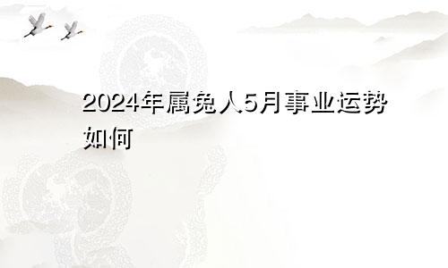 2024年属兔人5月事业运势如何