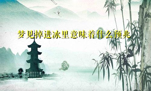 梦见掉进冰里意味着什么预兆