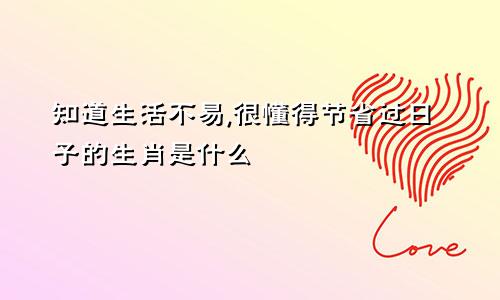 知道生活不易,很懂得节省过日子的生肖是什么