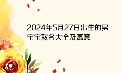 2024年5月27日出生的男宝宝取名大全及寓意