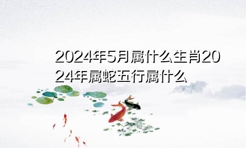 2024年5月属什么生肖2024年属蛇五行属什么