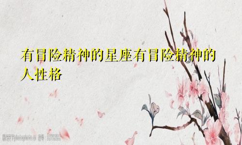 有冒险精神的星座有冒险精神的人性格