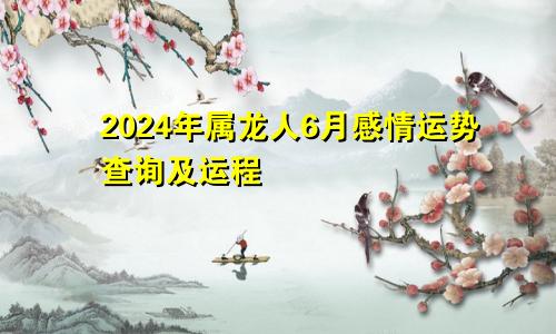 2024年属龙人6月感情运势查询及运程