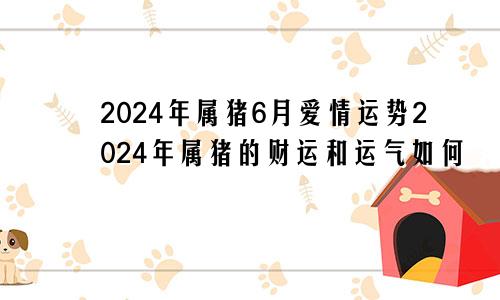 2024年属猪6月爱情运势2024年属猪的财运和运气如何
