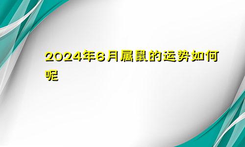 2024年6月属鼠的运势如何呢