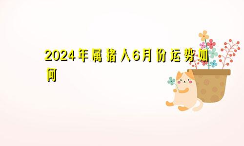 2024年属猪人6月份运势如何