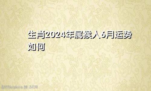 生肖2024年属猴人6月运势如何