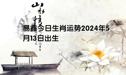 易鑫今日生肖运势2024年5月13日出生