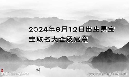 2024年6月12日出生男宝宝取名大全及寓意