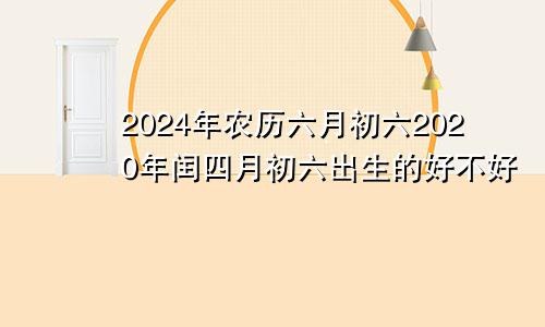 2024年农历六月初六2020年闰四月初六出生的好不好