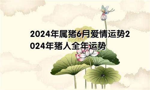 2024年属猪6月爱情运势2024年猪人全年运势