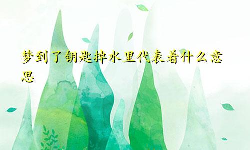 梦到了钥匙掉水里代表着什么意思