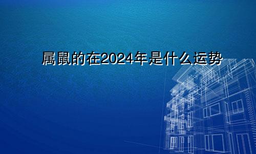 属鼠的在2024年是什么运势