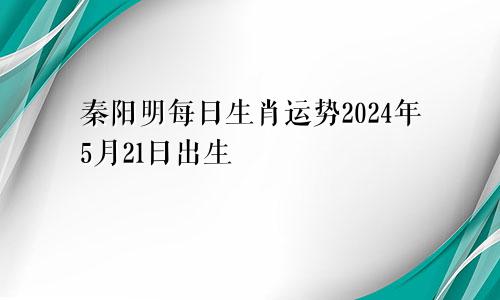 秦阳明每日生肖运势2024年5月21日出生