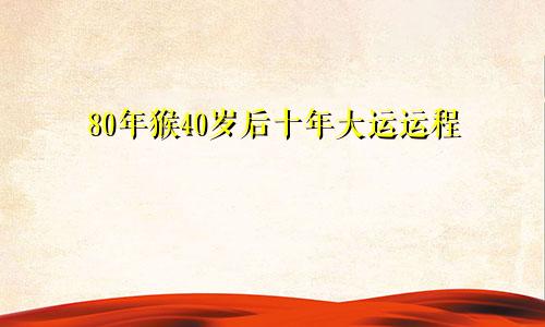 80年猴40岁后十年大运运程
