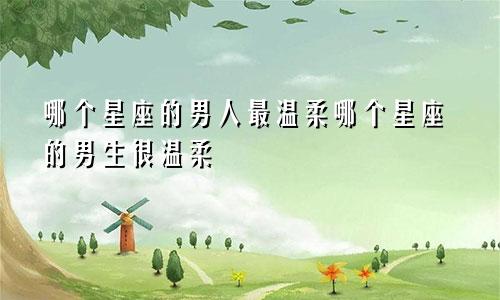 哪个星座的男人最温柔哪个星座的男生很温柔