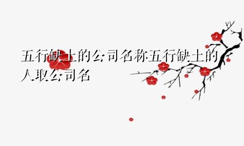 五行缺土的公司名称五行缺土的人取公司名