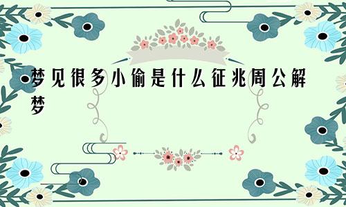 梦见很多小偷是什么征兆周公解梦