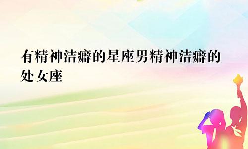 有精神洁癖的星座男精神洁癖的处女座