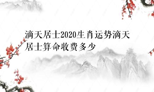 滴天居士2020生肖运势滴天居士算命收费多少