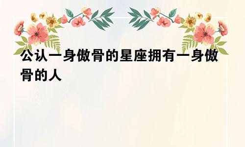 公认一身傲骨的星座拥有一身傲骨的人