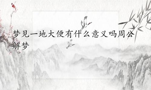 梦见一地大便有什么意义吗周公解梦