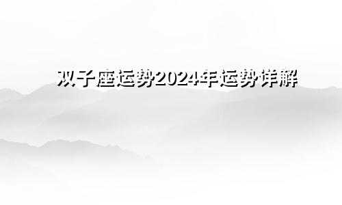 双子座运势2024年运势详解