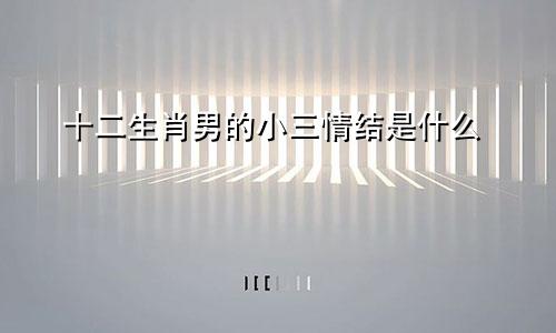 十二生肖男的小三情结是什么