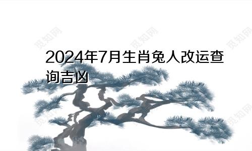 2024年7月生肖兔人改运查询吉凶