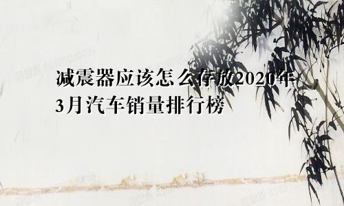 减震器应该怎么存放2020年3月汽车销量排行榜