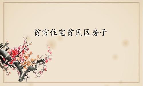 贫穷住宅贫民区房子