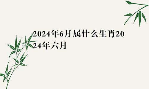 2024年6月属什么生肖2024年六月