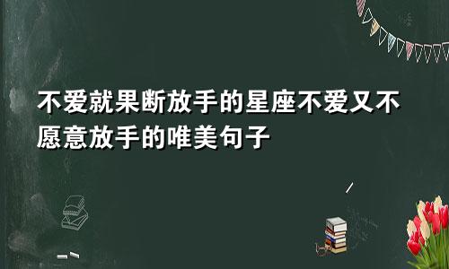 不爱就果断放手的星座不爱又不愿意放手的唯美句子