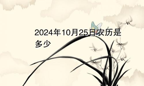 2024年10月25日农历是多少