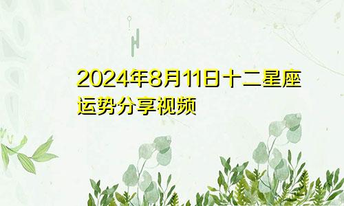 2024年8月11日十二星座运势分享视频