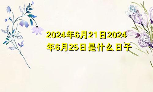 2024年6月21日2024年6月25日是什么日子