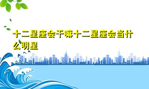 十二星座会干嘛十二星座会当什么明星