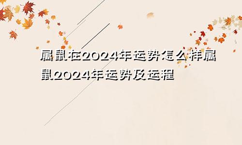 属鼠在2024年运势怎么样属鼠2024年运势及运程