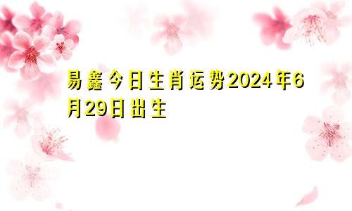 易鑫今日生肖运势2024年6月29日出生