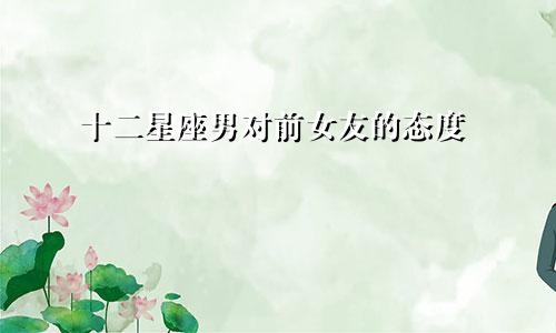 十二星座男对前女友的态度